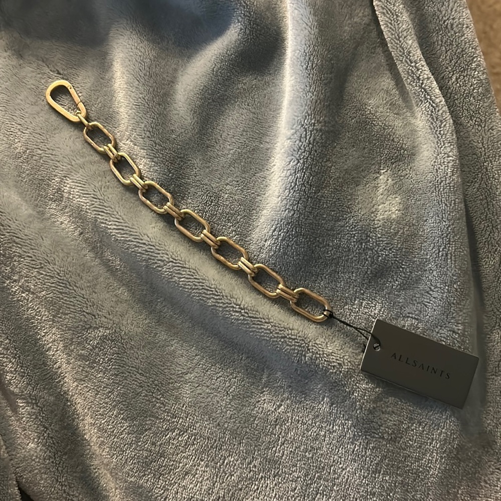 ALLSAINTS hammered link gold clasp bracelet NWT